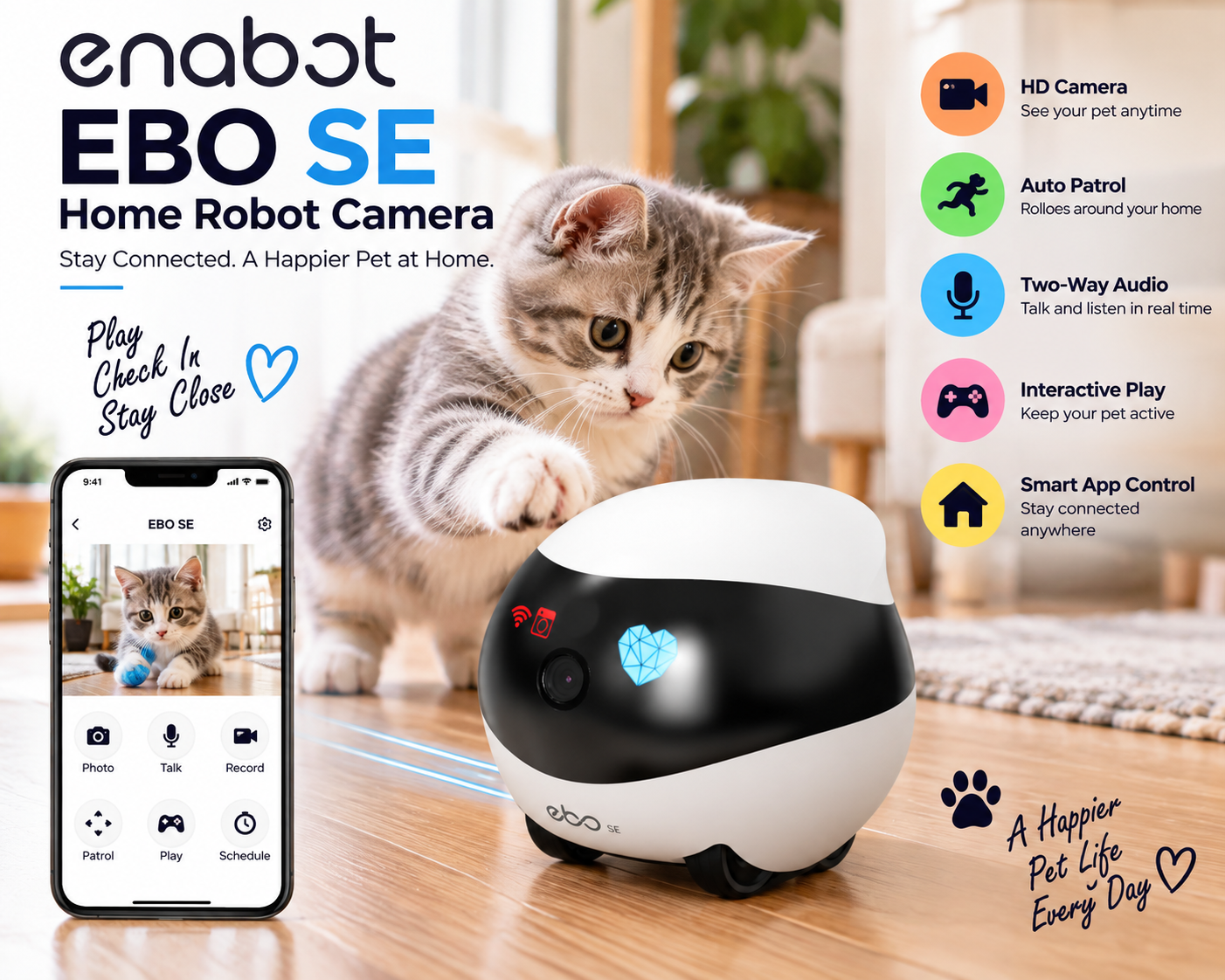 Enabot EBO SE mobile robot pet camera