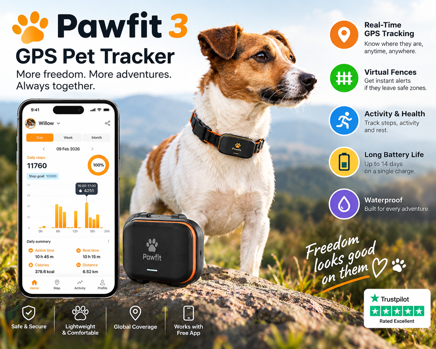 Pawfit 3 GPS pet tracker for dogs