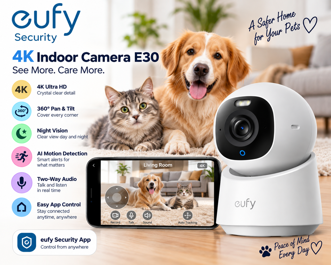eufy Security 4K Indoor Camera E30 pet camera