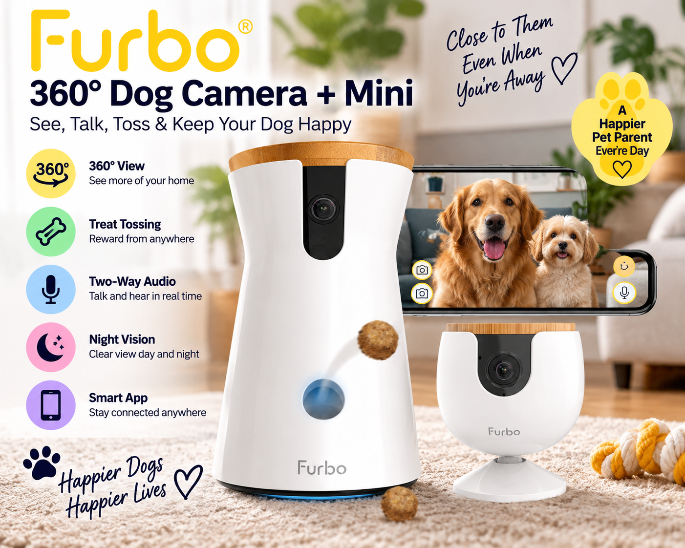 Furbo 360 dog camera and Mini pet camera bundle