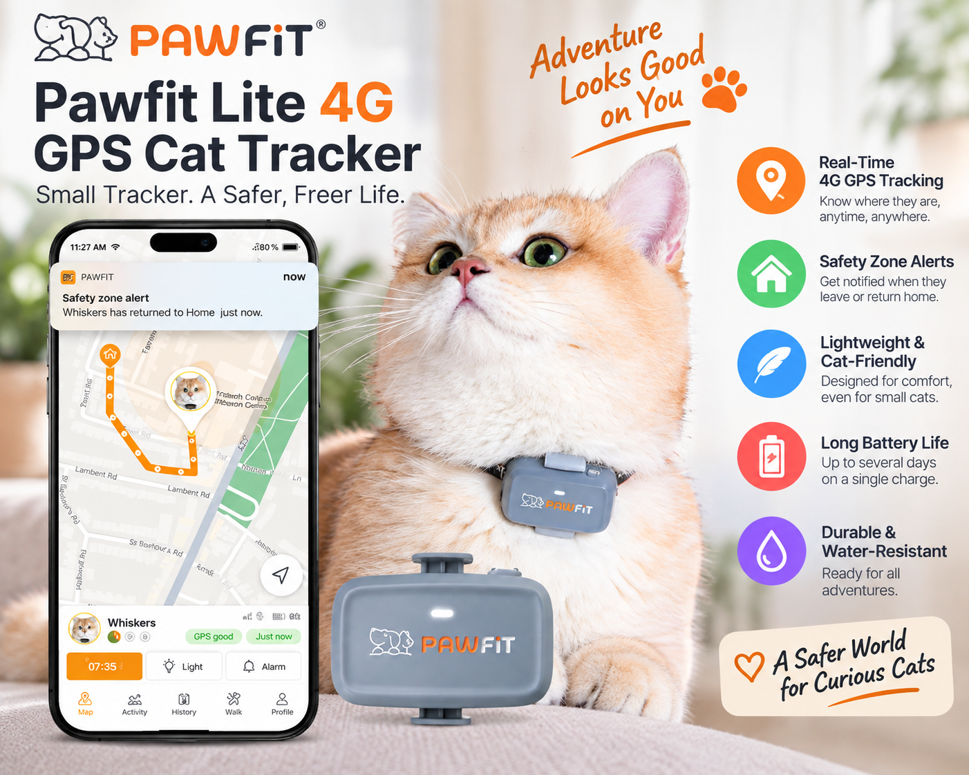 Pawfit Lite 4G GPS cat tracker